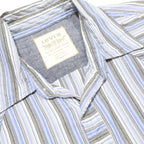 LEVI'S Mens Blue & Grey Striped Short Sleeve Shirt XL Cotton Casual Summer