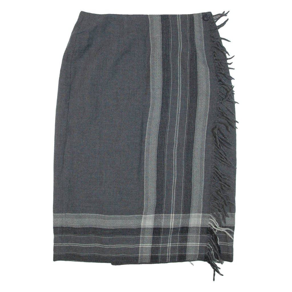 TALBOTS Womens Straight Skirt Grey Knee Length Wool Striped L