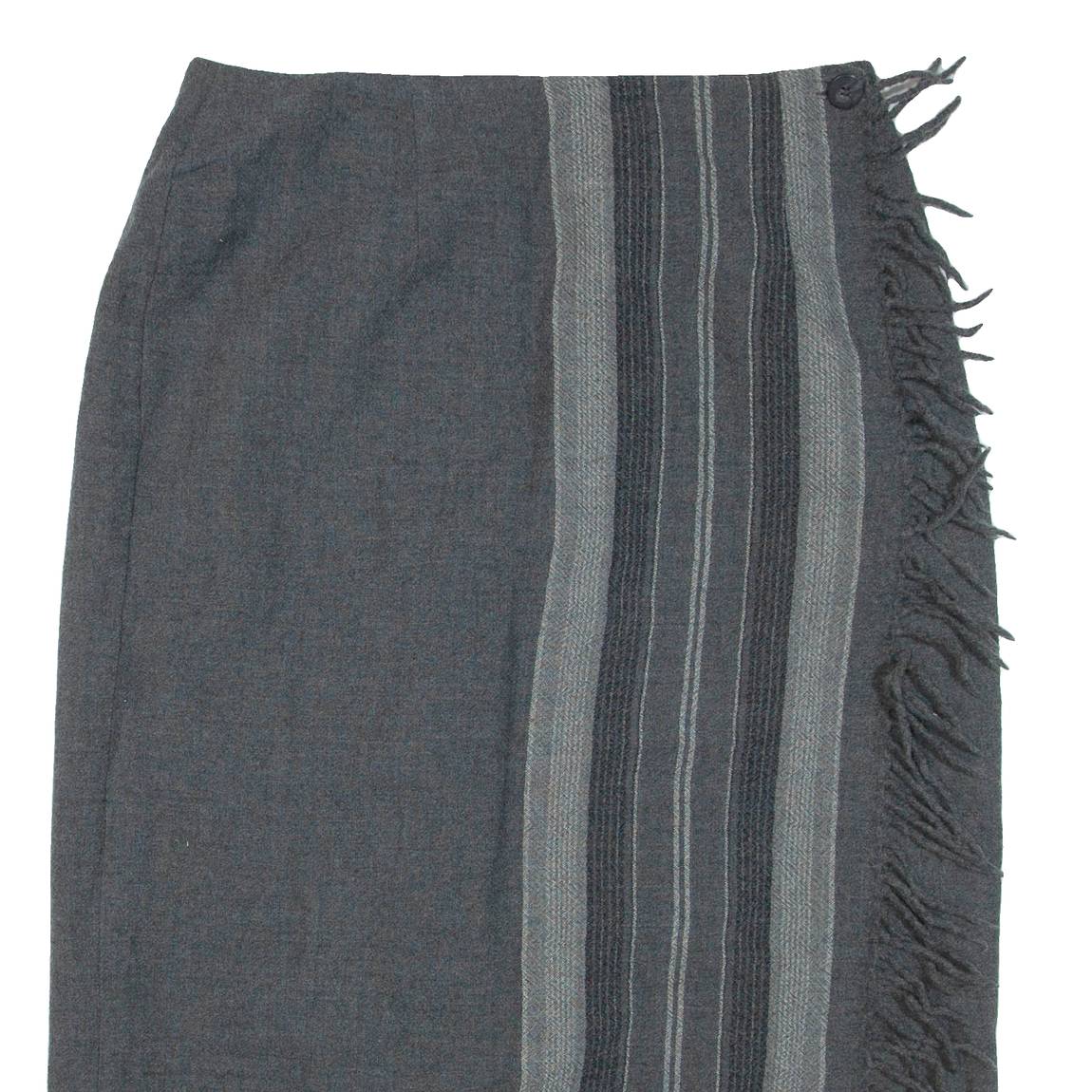 TALBOTS Womens Straight Skirt Grey Knee Length Wool Striped L