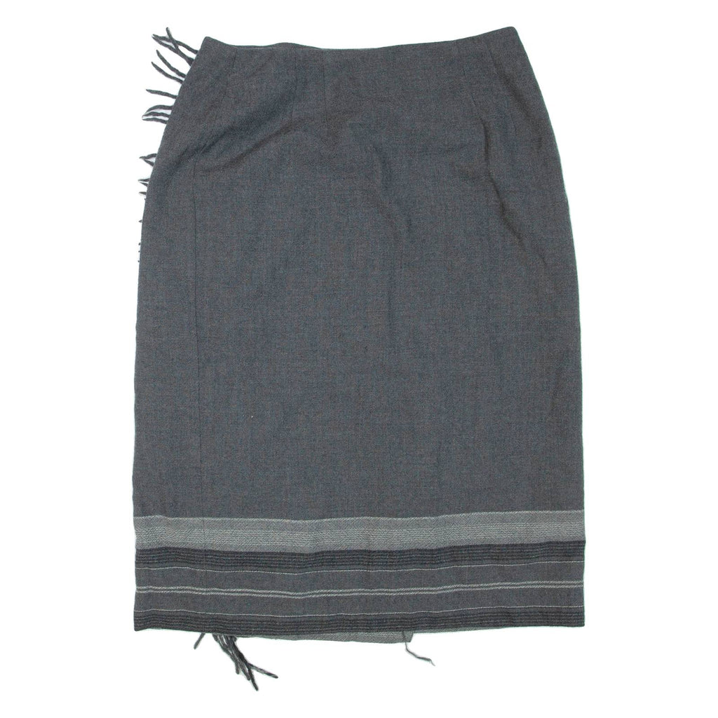 TALBOTS Womens Straight Skirt Grey Knee Length Wool Striped L