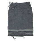 TALBOTS Womens Straight Skirt Grey Knee Length Wool Striped L