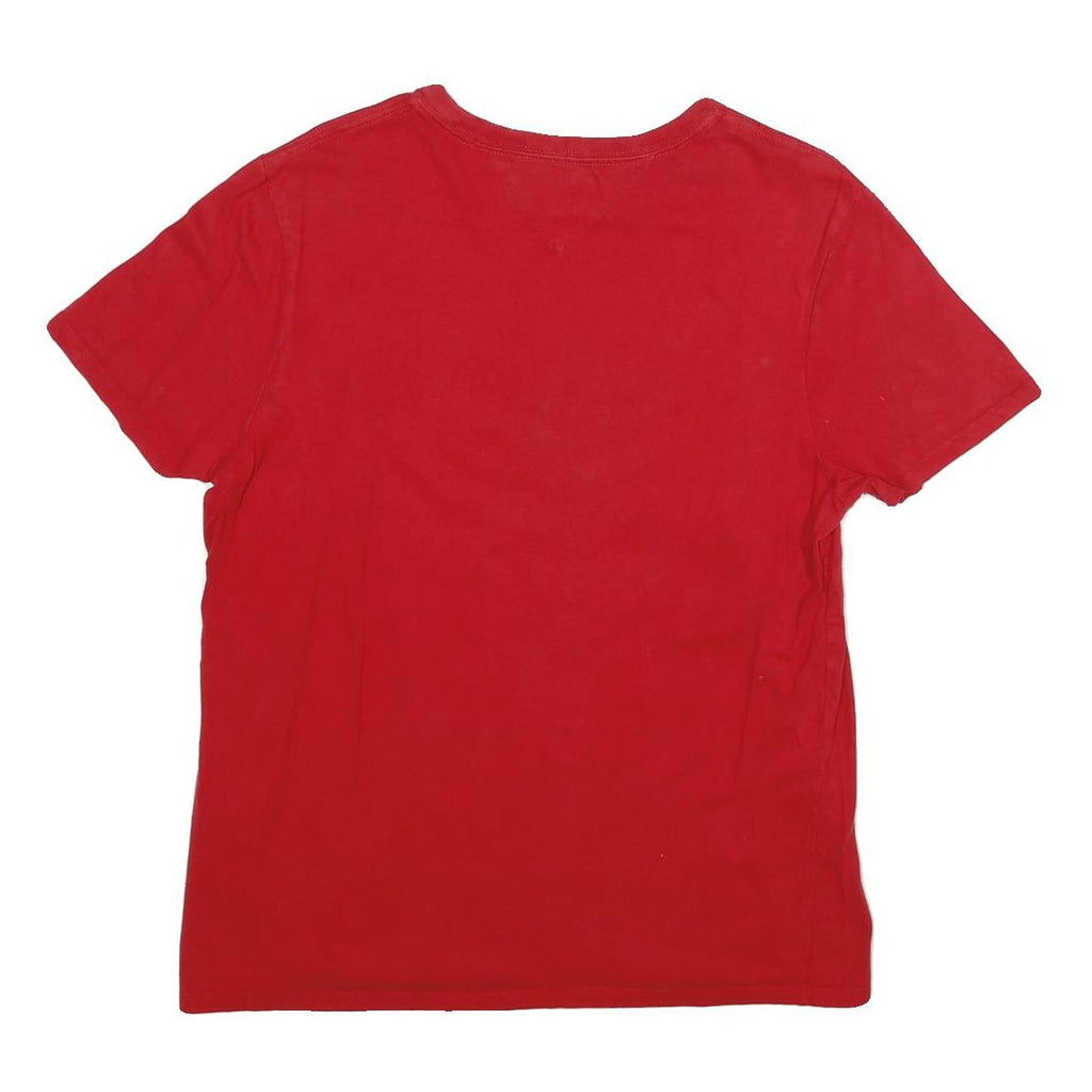 TOMMY HILFIGER Mens Red Hilfiger Graphic T-Shirt S Short Sleeve Crew Neck Casual
