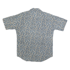 TRIUMPH Mens Blue Pattern Shirt M Casual Cotton Blend Short Sleeve Relaxed Fit