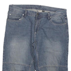 LIVERGY Mens Denim Blue Casual Shorts 3XL W40 Relaxed Fit Cotton Blend