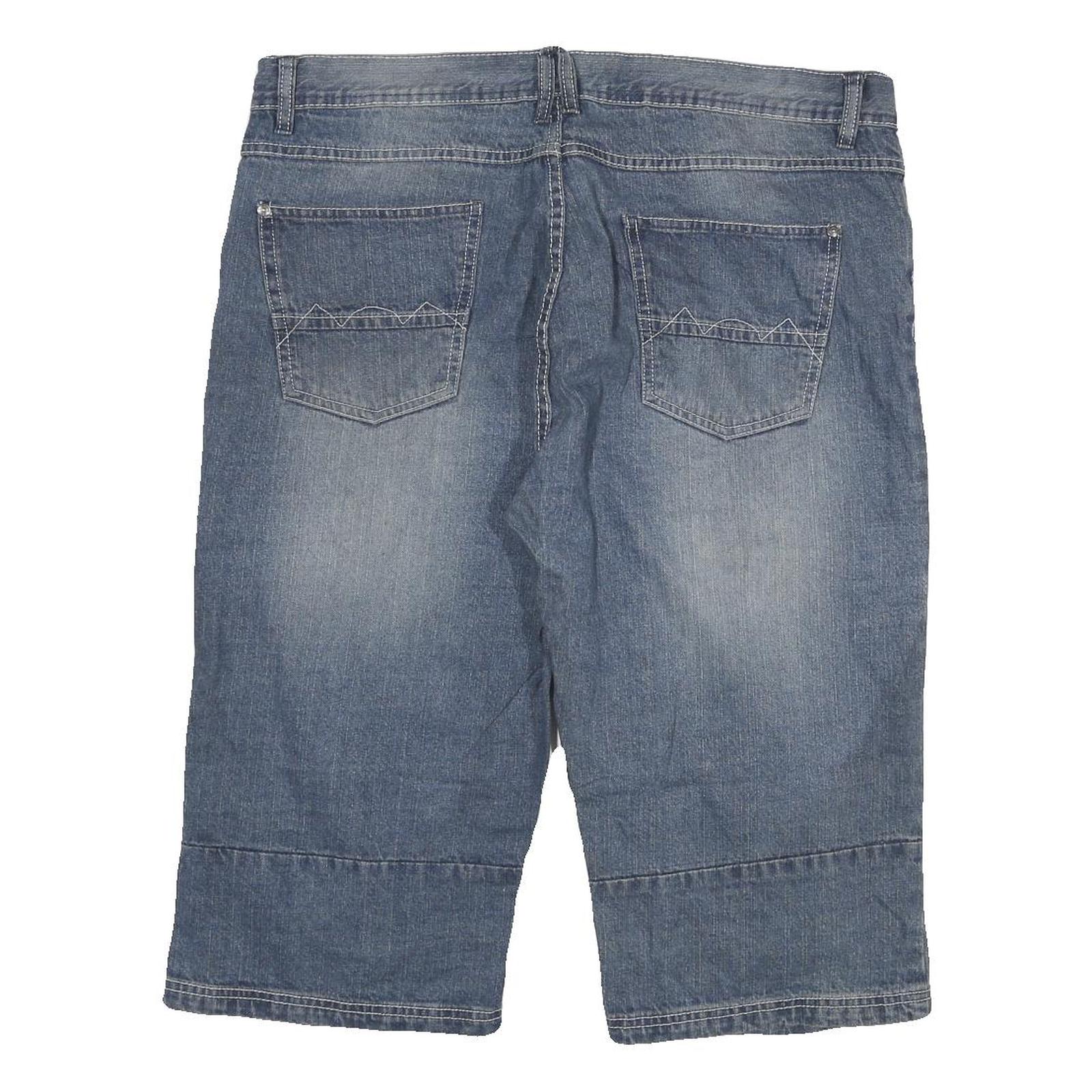 LIVERGY Mens Denim Blue Casual Shorts 3XL W40 Relaxed Fit Cotton Blend