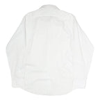 TOMMY HILFIGER Mens White Plain Shirt L Classic Button Collar Long Sleeve Cotton