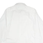 TOMMY HILFIGER Mens White Plain Shirt L Classic Button Collar Long Sleeve Cotton