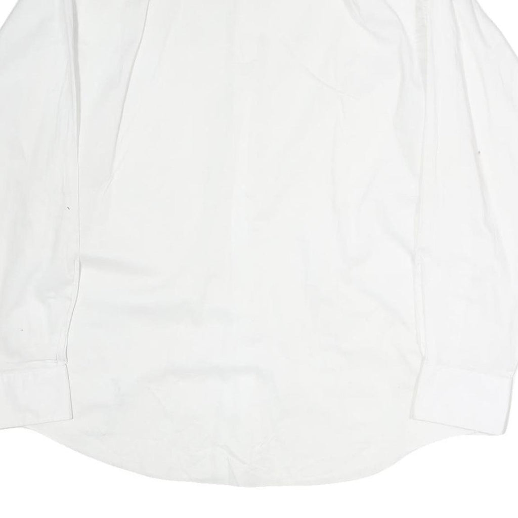 TOMMY HILFIGER Mens White Plain Shirt L Classic Button Collar Long Sleeve Cotton