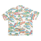 DIAMOND HEAD Mens Hawaiian Shirt White Crazy Pattern L