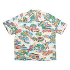 DIAMOND HEAD Mens Hawaiian Shirt White Crazy Pattern L