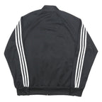 ADIDAS Mens Black Track Jacket M Polyester Zip Plain Sportswear Training Casual
