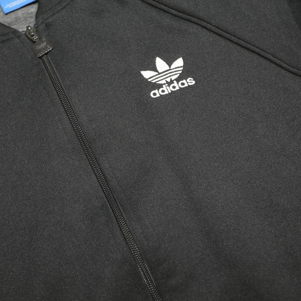 ADIDAS Mens Black Track Jacket M Polyester Zip Plain Sportswear Training Casual