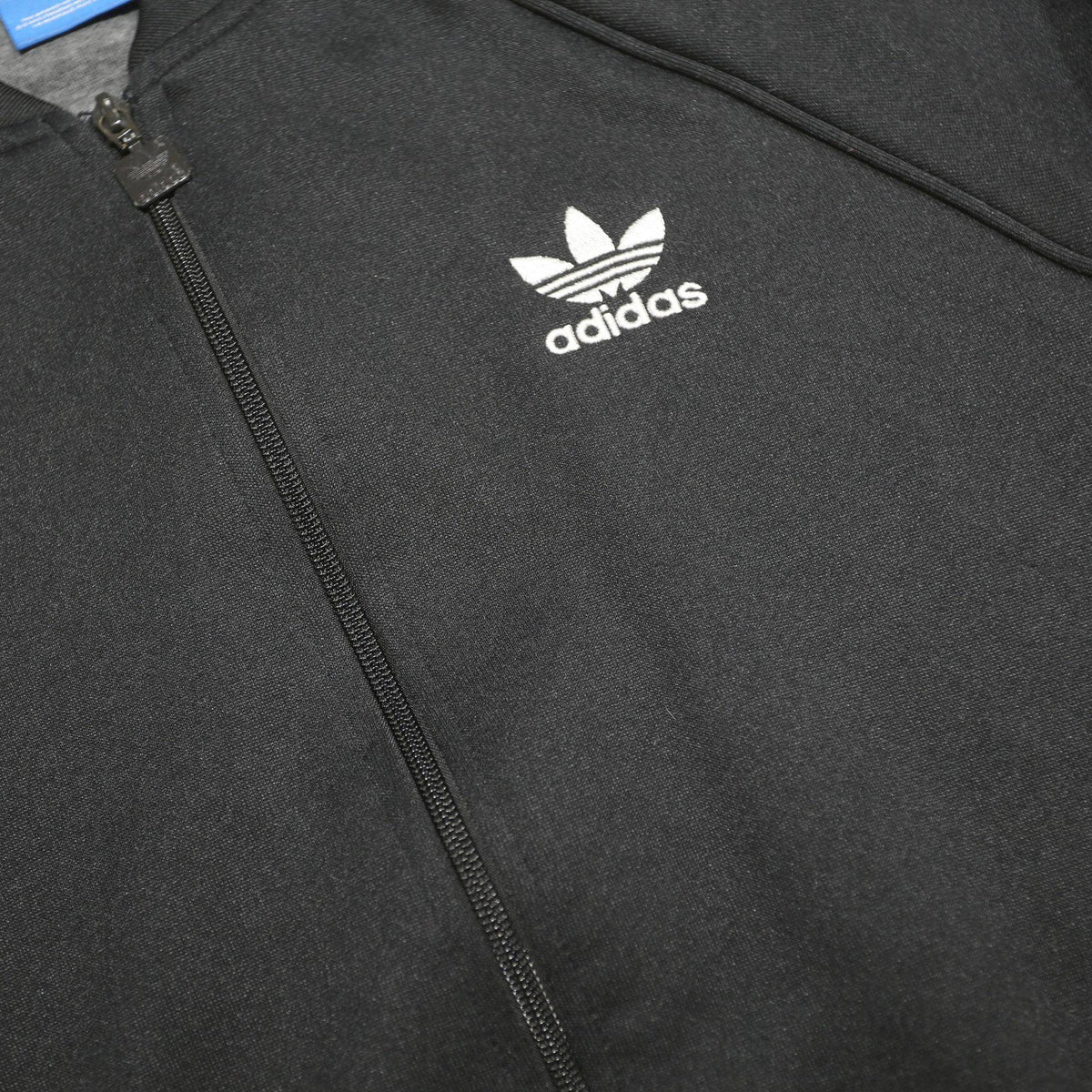 ADIDAS Mens Black Track Jacket M Polyester Zip Plain Sportswear Training Casual