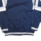 CHAMPION Mens Navy Blue & White Track Jacket 2XL Polyester Blend Logo Zip