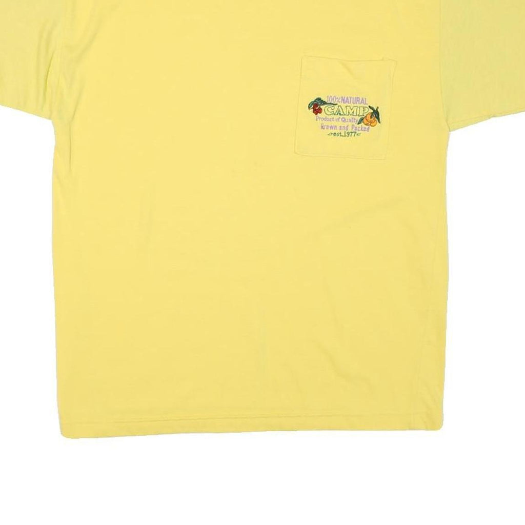 CAMP BEVERLY HILLS Mens Yellow T-Shirt M Short Sleeve Crew Neck Cotton Blend