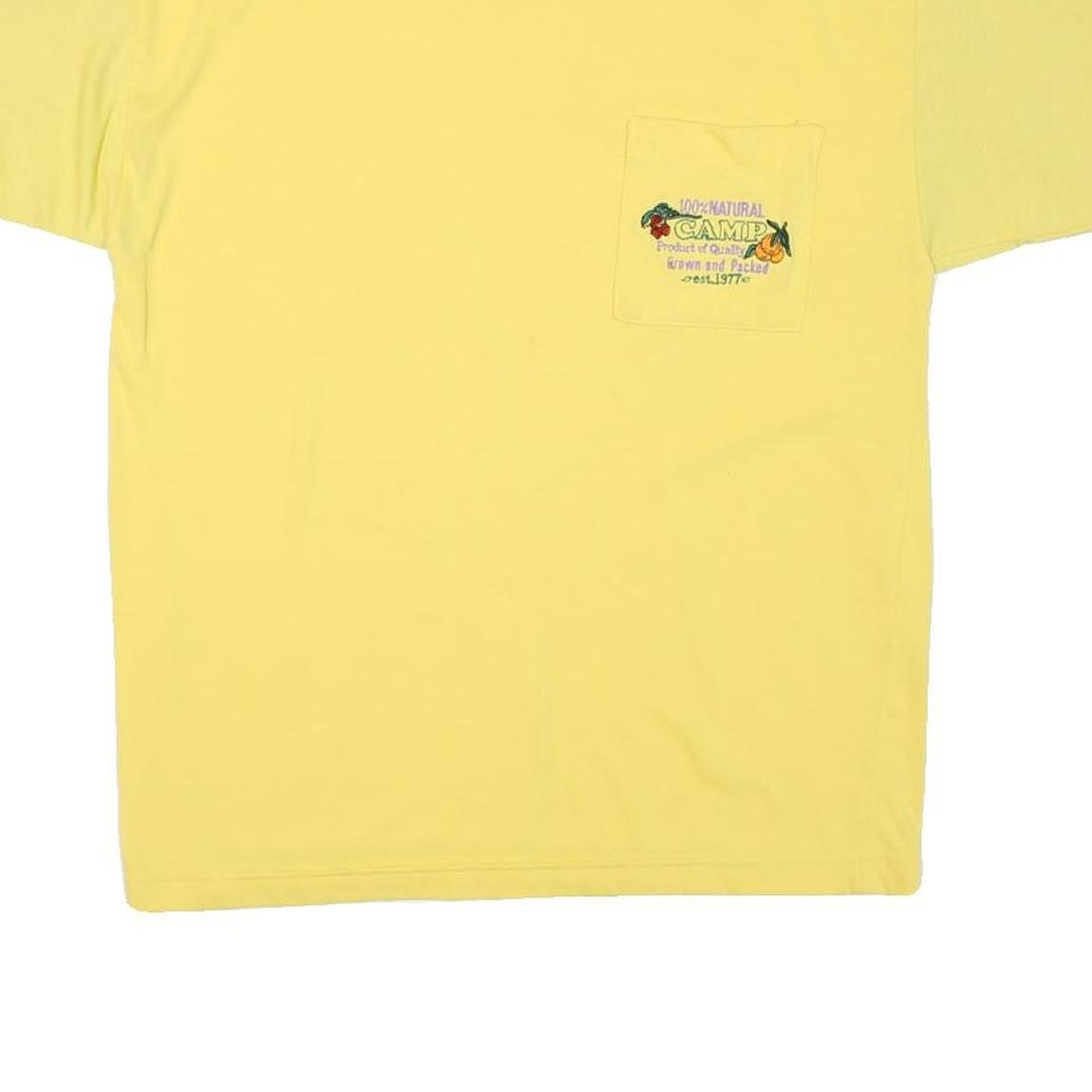 CAMP BEVERLY HILLS Mens Yellow T-Shirt M Short Sleeve Crew Neck Cotton Blend