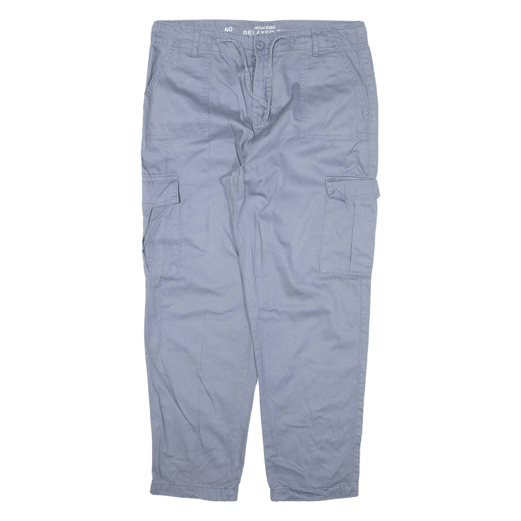 CLOCKHOUSE Cargo High Rise Womens Trousers Blue Relaxed Tapered W34 L26