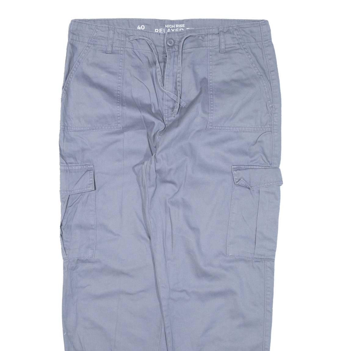 CLOCKHOUSE Cargo High Rise Womens Trousers Blue Relaxed Tapered W34 L26
