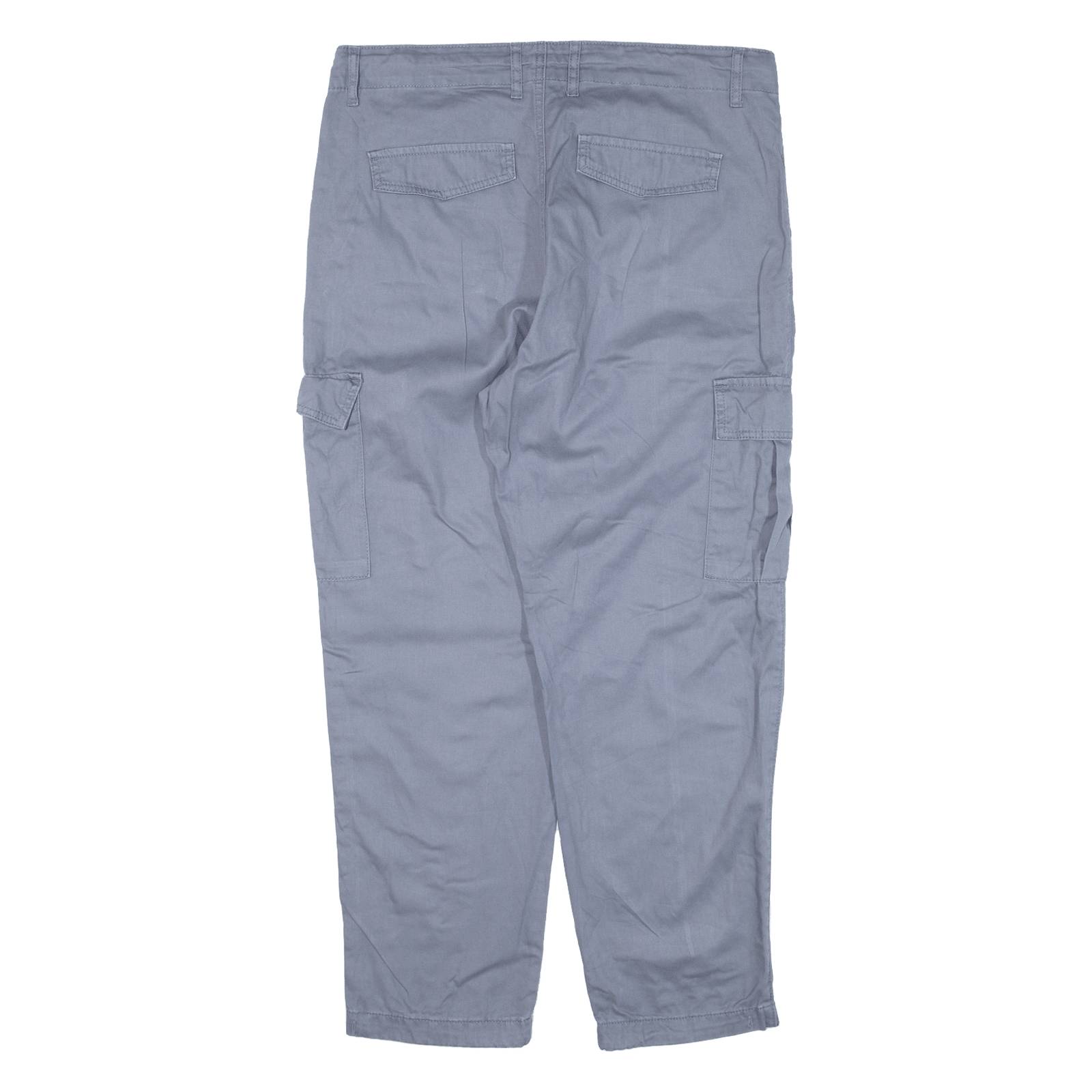 CLOCKHOUSE Cargo High Rise Womens Trousers Blue Relaxed Tapered W34 L26