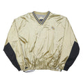 HOLLOWAY Mens Beige & Black Classic Nylon Jacket 2XL V-Neck Athletic Windbreaker
