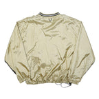 HOLLOWAY Mens Beige & Black Classic Nylon Jacket 2XL V-Neck Athletic Windbreaker