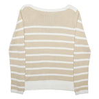 TOMMY HILFIGER Womens Beige & White Patterned Crew Neck Jumper Basic Knit M