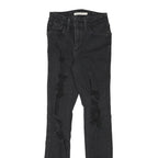 LEVI'S 721 Womens Slim Black Denim Light Woven Jeans W22 L28 Distressed