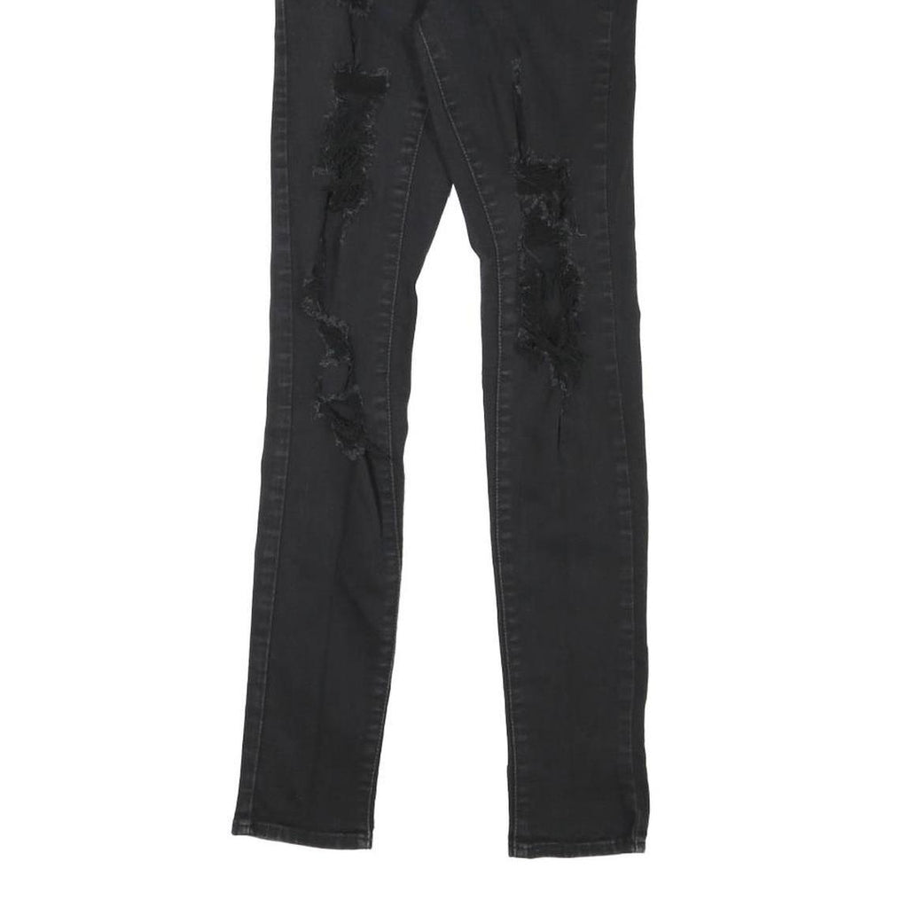 LEVI'S 721 Womens Slim Black Denim Light Woven Jeans W22 L28 Distressed