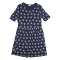 BODEN Womens Fit & Flare Dress Blue Spotted Short Sleeve Knee Length UK 12