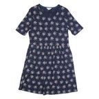 BODEN Womens Fit & Flare Dress Blue Spotted Short Sleeve Knee Length UK 12