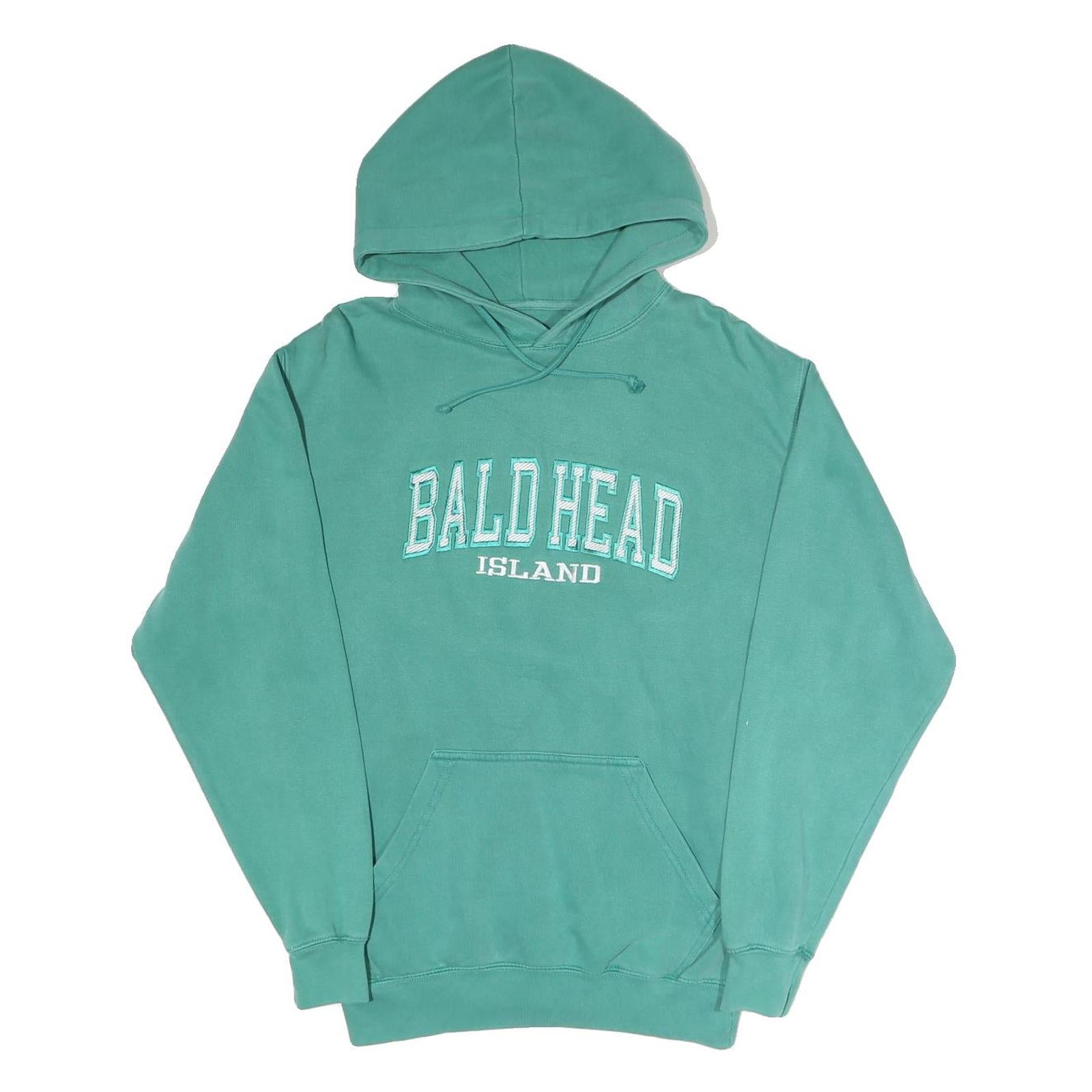 U.S. VINTAGE Womens Green Bald Head Island Pullover Hoodie S Casual Cotton Blend