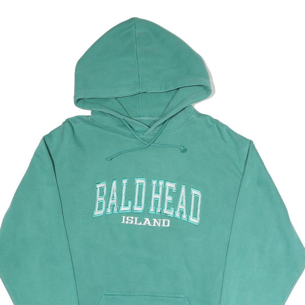 U.S. VINTAGE Womens Green Bald Head Island Pullover Hoodie S Casual Cotton Blend
