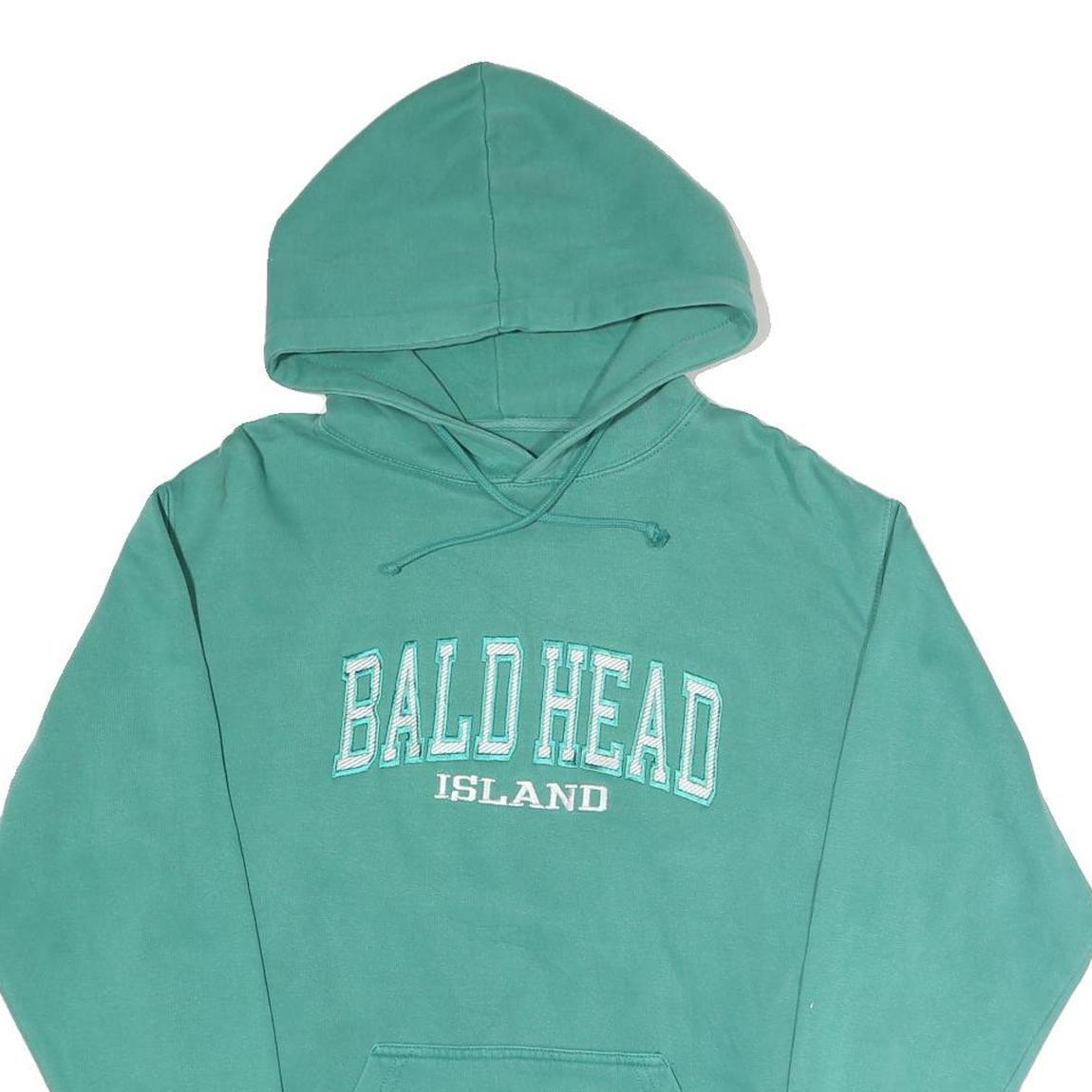 U.S. VINTAGE Womens Green Bald Head Island Pullover Hoodie S Casual Cotton Blend