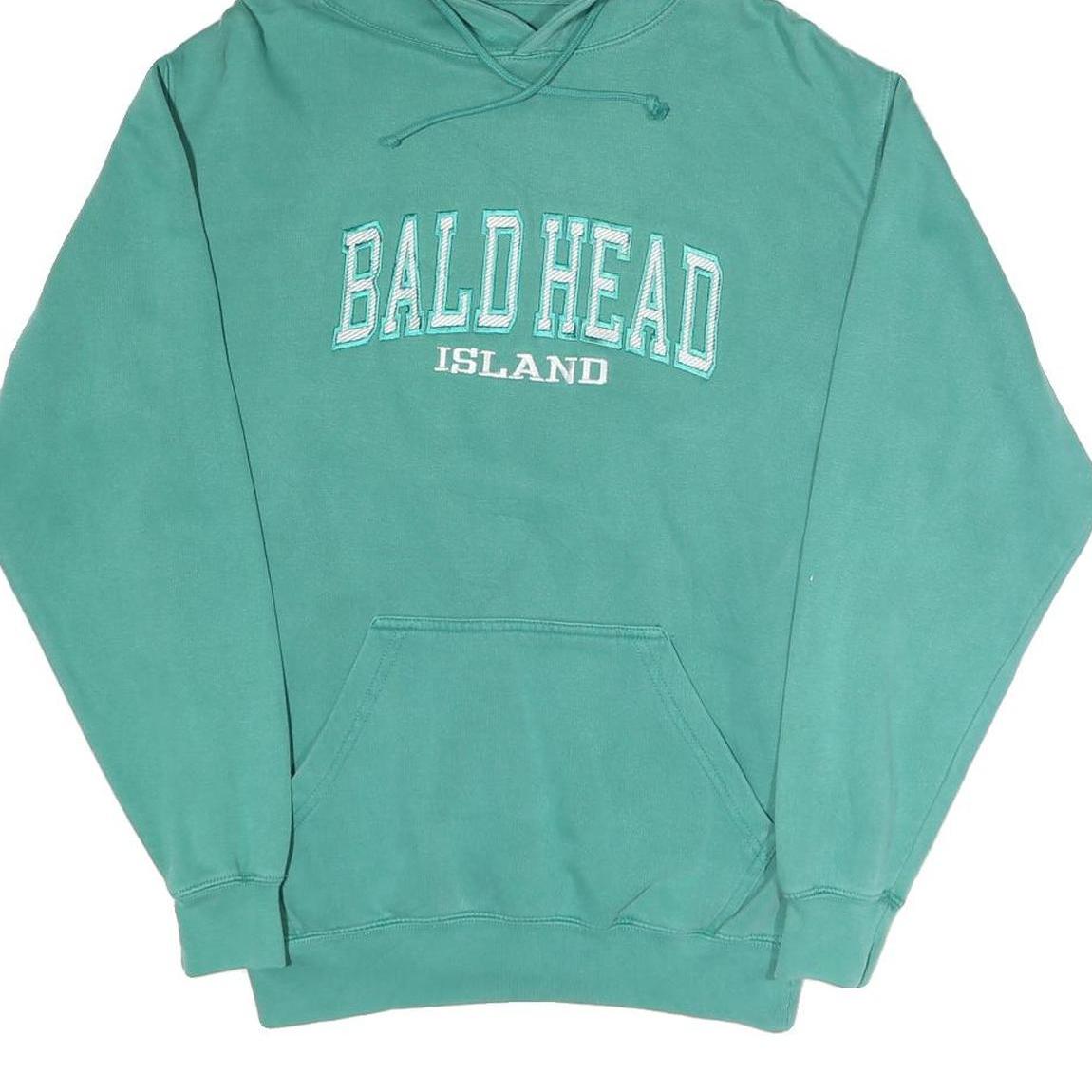 U.S. VINTAGE Womens Green Bald Head Island Pullover Hoodie S Casual Cotton Blend