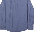 BOSS HUGO BOSS Mens Blue Plain Cotton Shirt L Regular Fit Formal Button Collar
