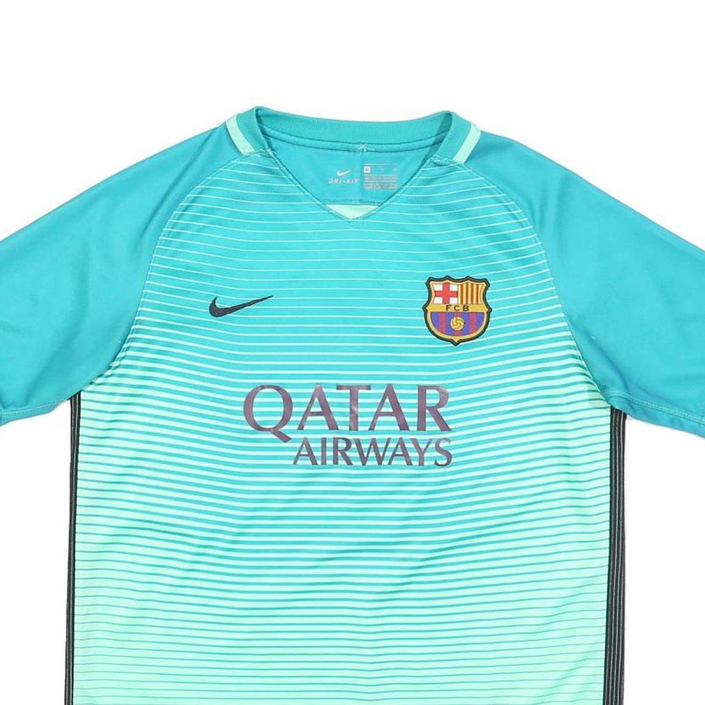 NIKE Barcelona 2016-17 Boys Blue Football Third Shirt XL Short Sleeve V-Neck