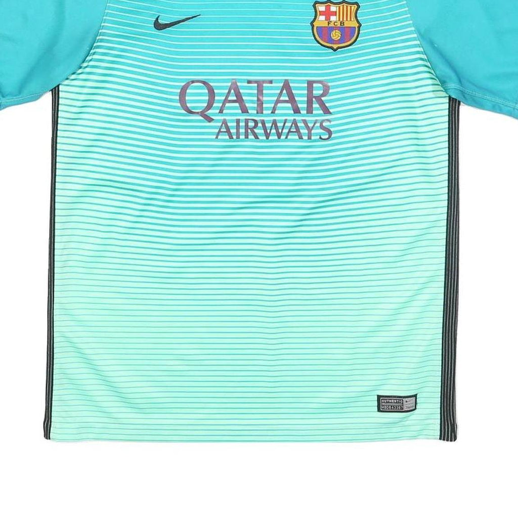 NIKE Barcelona 2016-17 Boys Blue Football Third Shirt XL Short Sleeve V-Neck