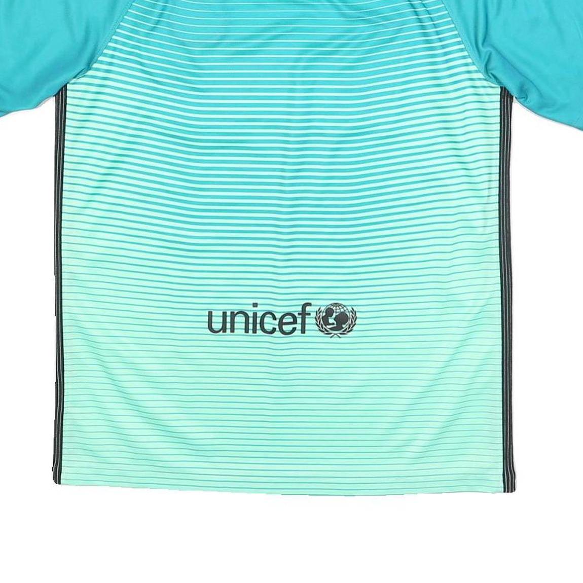 NIKE Barcelona 2016-17 Boys Blue Football Third Shirt XL Short Sleeve V-Neck