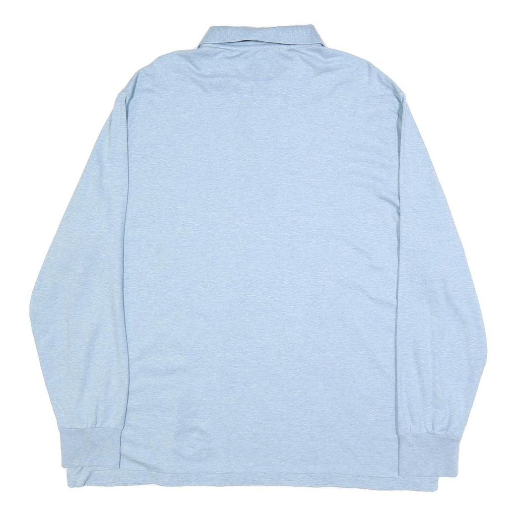 POLO RALPH LAUREN Mens Blue Long Sleeve Plain Polo Shirt XL Classic Style Casual