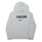 NIKE Girls Grey Netball Hoodie XL Cotton Blend Sportswear Pullover