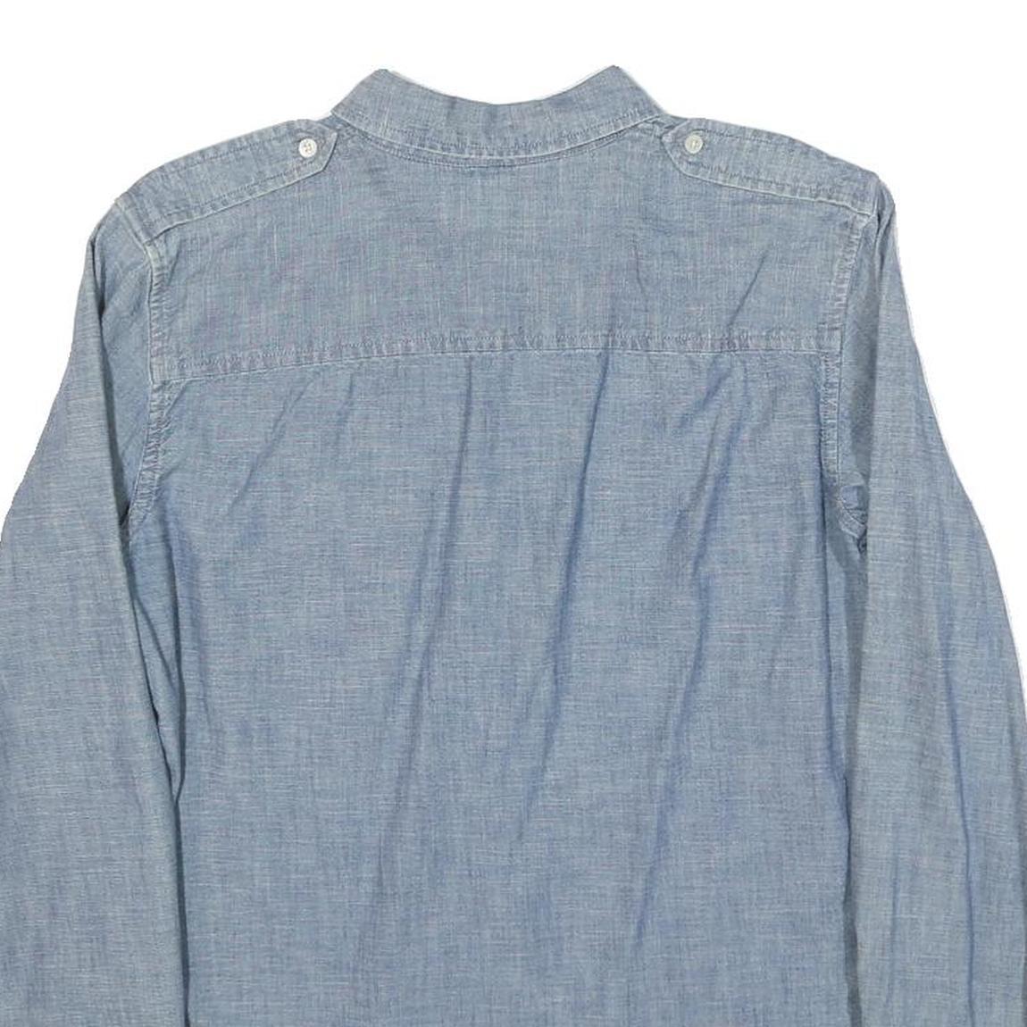 LAUREN RALPH LAUREN Womens Blue Shirt S Cotton Blend Casual Long Sleeve