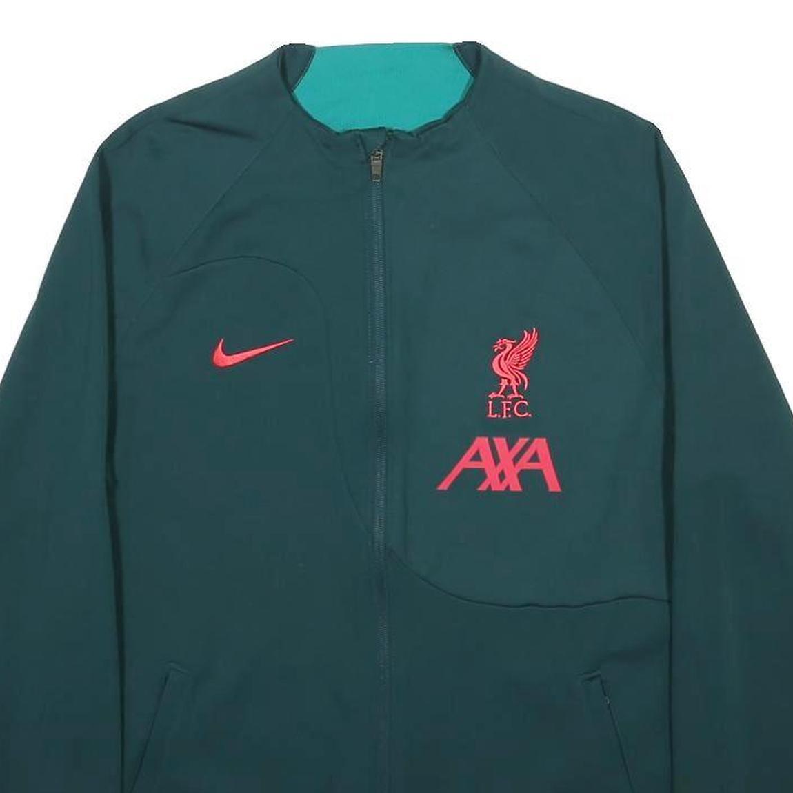 NIKE Mens Green LFC AXA Training Jacket M Polyester Zip Plain Liverpool FC