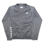 KAPPA Mens Grey Slim Jacket M Polyester Track Zip Up Logo Print