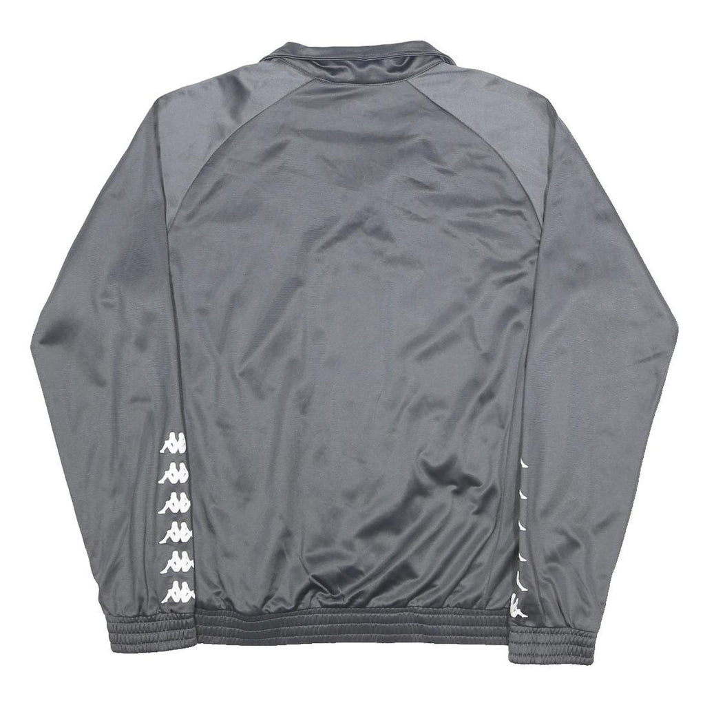 KAPPA Mens Grey Slim Jacket M Polyester Track Zip Up Logo Print