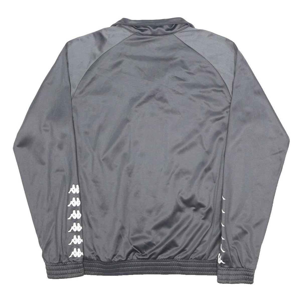 KAPPA Mens Grey Slim Jacket M Polyester Track Zip Up Logo Print
