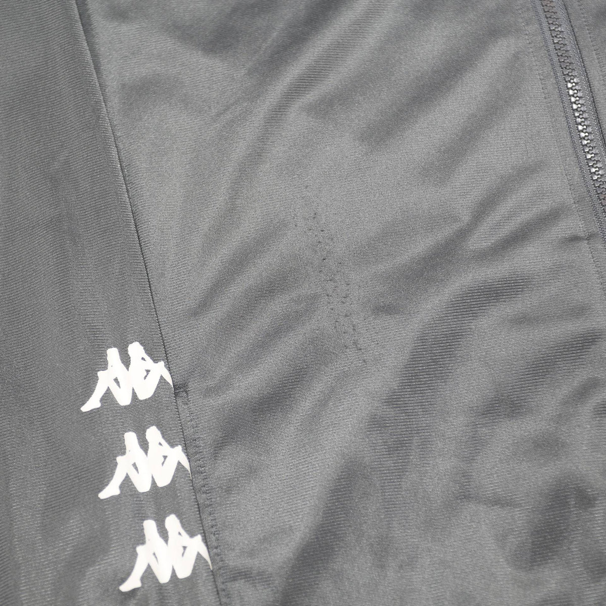KAPPA Mens Grey Slim Jacket M Polyester Track Zip Up Logo Print