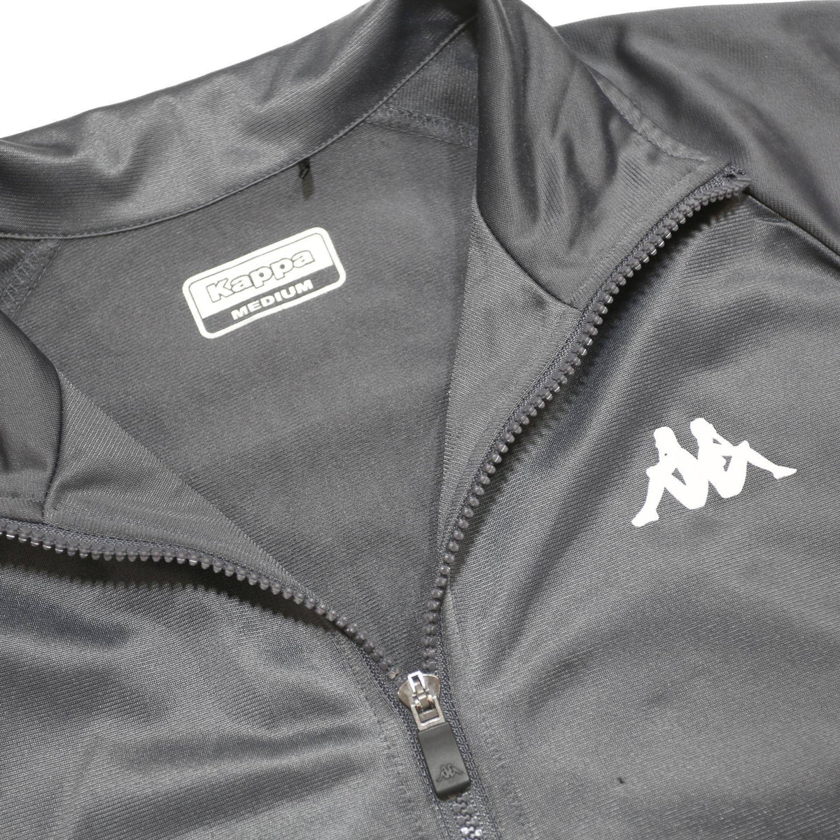 KAPPA Mens Grey Slim Jacket M Polyester Track Zip Up Logo Print