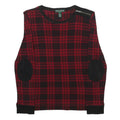 LAUREN RALPH LAUREN Womens Red & Black Patterned Crew Neck Cotton Jumper M