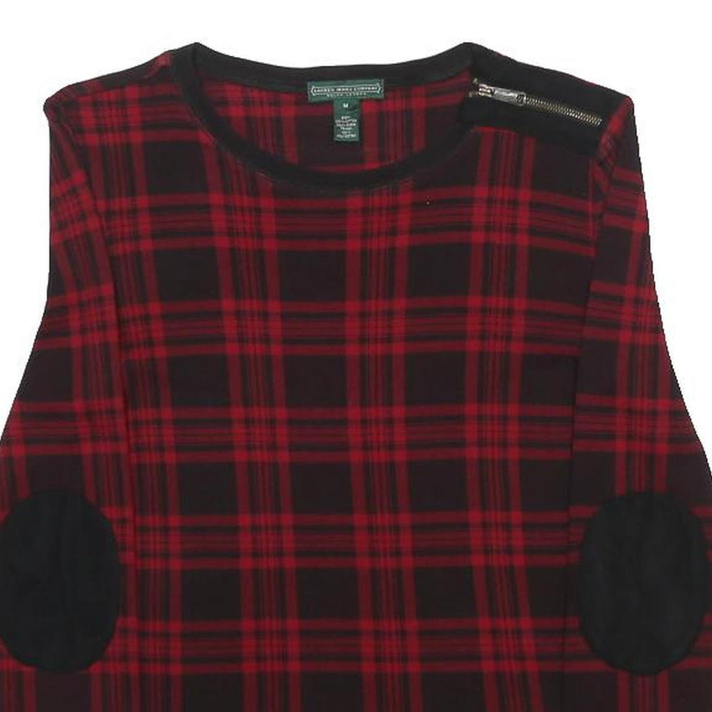 LAUREN RALPH LAUREN Womens Red & Black Patterned Crew Neck Cotton Jumper M