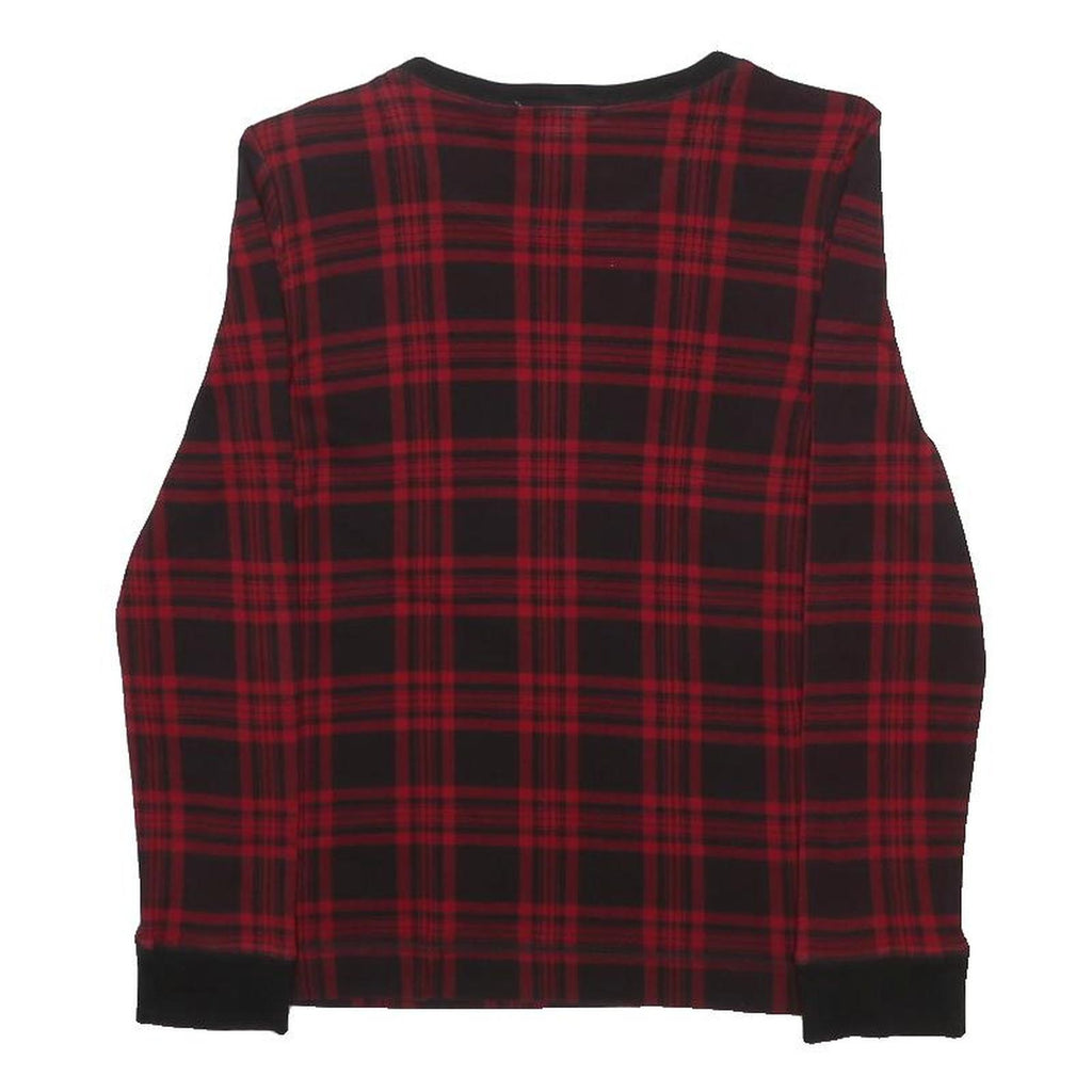 LAUREN RALPH LAUREN Womens Red & Black Patterned Crew Neck Cotton Jumper M
